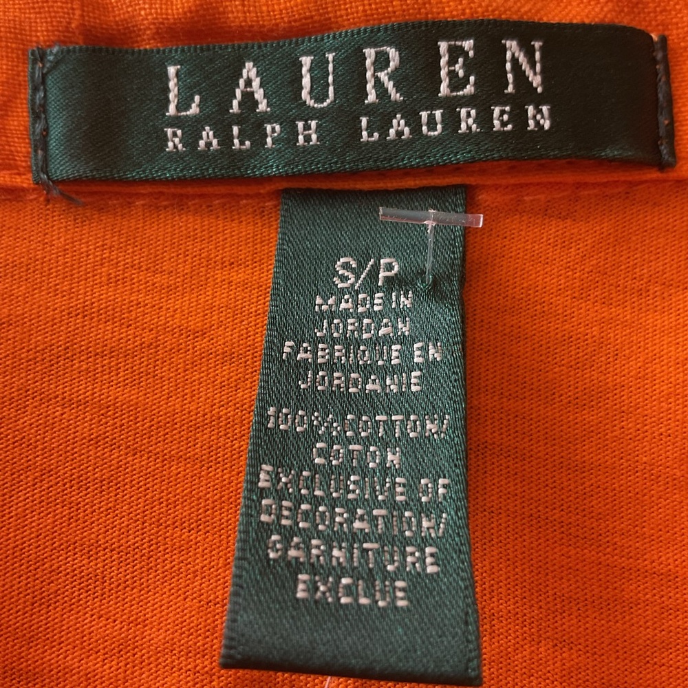 Ralph Lauren Vibrant Orange Collared Tunic with three-quarter sleeves. - Picture 2 of 7